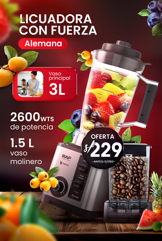 LICUADORA INDUSTRIAL RAF 2600 WTS DOBLE VASO ALEMANA 🇩🇪