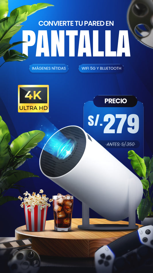 Proyector HY300 pro smart 4k Android11 wifi bluetooth
